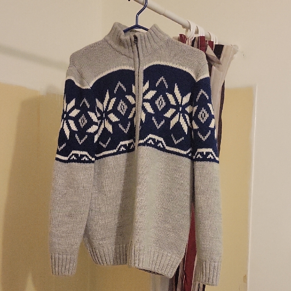 Lorenzo Beige and Cream Knit Sweater